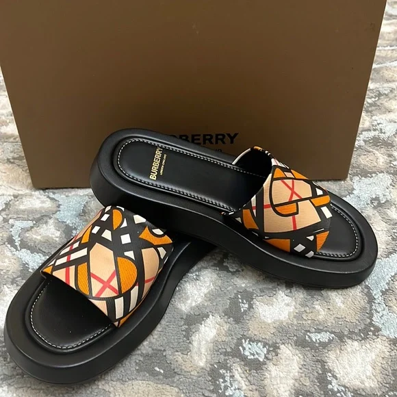Burberry Shoes Burberrybuckingham Monogram Slide Sandals Poshmark